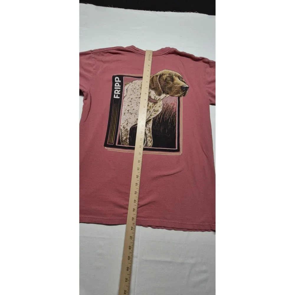 Fripp men's red dog theme short sleeve graphic t-shirt sz. S 100%‎ cotton